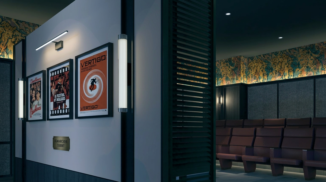 Andabreeze Residences mini theatre with movie posters and recliner seating, artist's impression